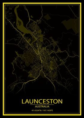 Launceston AU Yellow Map