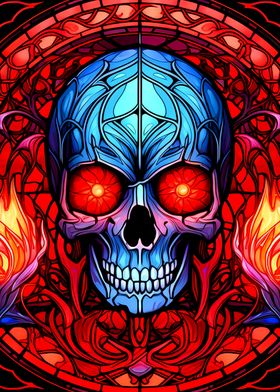 Stained Glass Skull