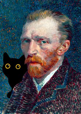 Cat with Van Gogh