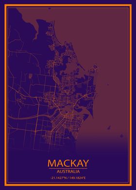 Mackay AUS Purple City Map