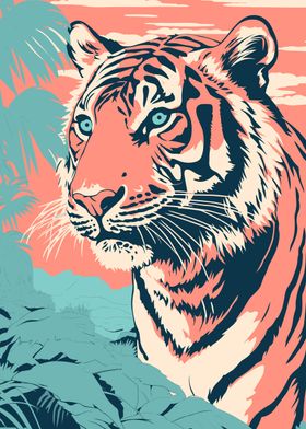 Tiger Risograph Animal