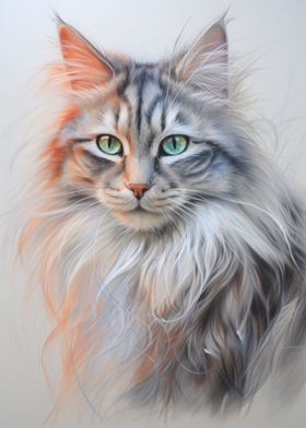 Siberian Cat Sketch