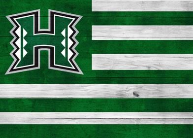 Football hawaii Wood Flag