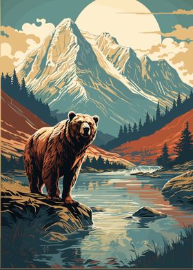 bear animal retro