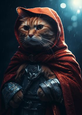 Red Riding Hood Tabby Cat