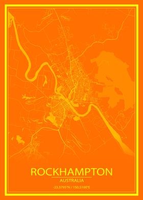 Rockhampton AUS Orange Map