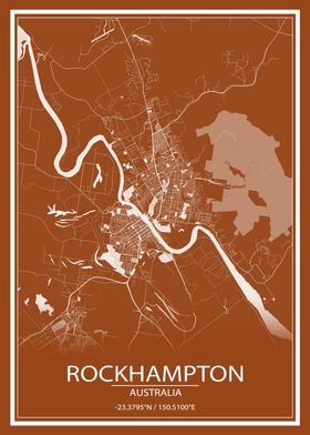 Rockhampton Brown City Map