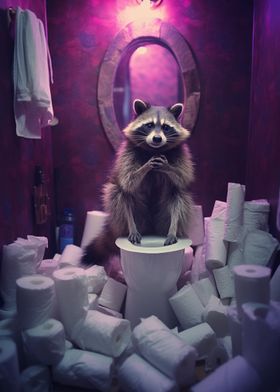 Funny Raccoon Toilet Rolls