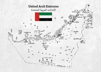 Handdrawn UAE Map