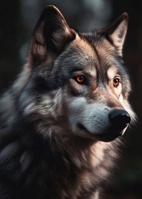 Wolf with Cinematic Light