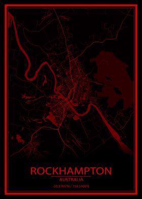 Rockhampton Red City Map