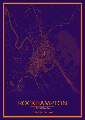 Rockhampton AUS Purple Map