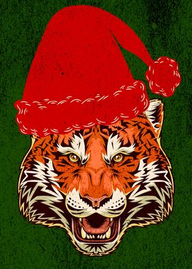 TIGER SANTA HAT