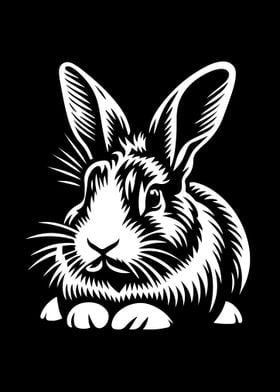 Rabbit Stencil Design