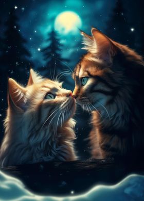 cute cat in love