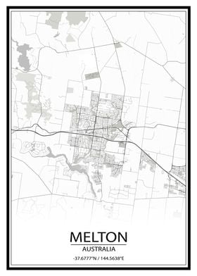 Melton Australia White Map