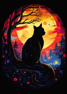 Cat Moonlight