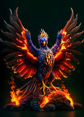 Phoenix Fire Dark Backgrou