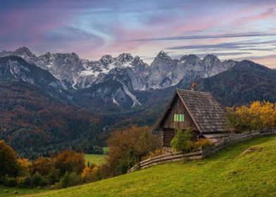 Mountain Hut in Autumn