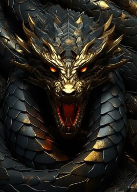 Black And Gold Dragon