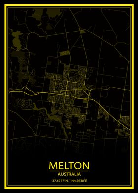 Melton AUS Yellow City Map