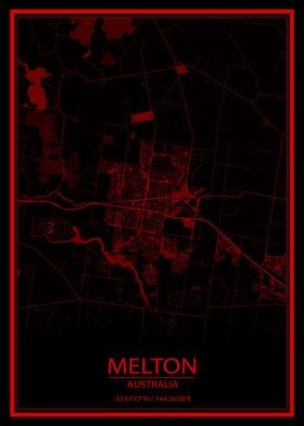 Melton Australia Red Map