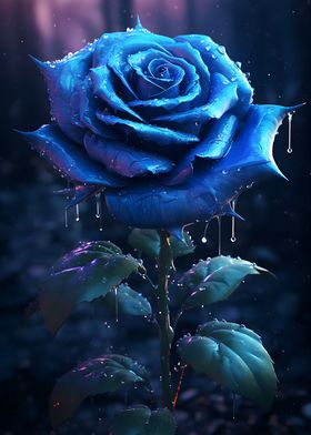 Rainy Blue Rose flower