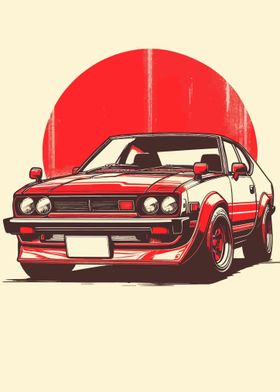 Red Classic Car Art