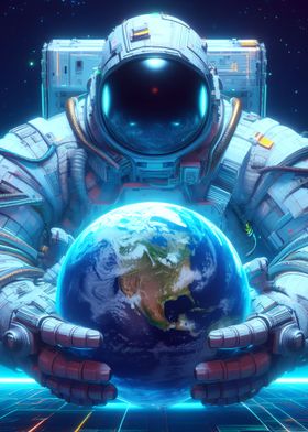 Astronaut Hold Earth