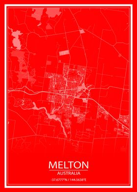 Melton AUS Red White Map