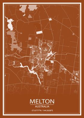 Melton Australia Brown Map