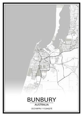 Bunbury AUS White City Map