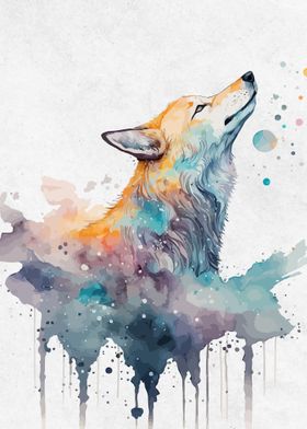 Watercolor Animal Art Fox