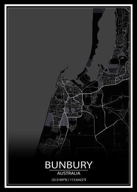 Bunbury Australia BlackMap