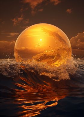 Golden Orb in the Ocean