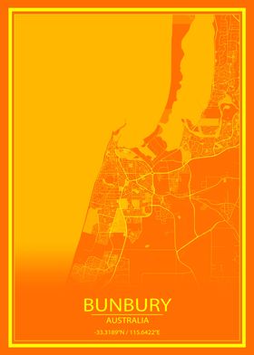 Bunbury AUS Orange Map