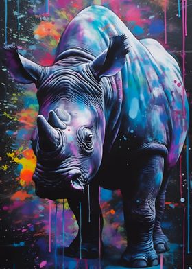 Rhinoceros Painting Rinho