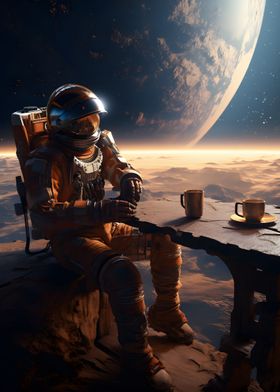 Coffee Drinking Spaceman