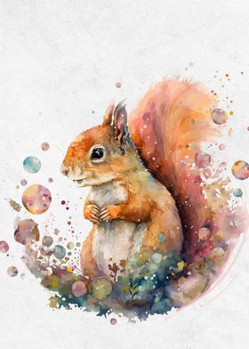 Watercolor Animal Squirrel