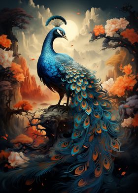 Exclusive AZOHP1493 Beautiful Peacock Feather Full HD Poster