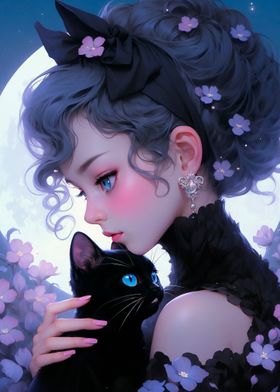 Fantasy Gothic Cat Lady