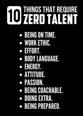 Zero talent list