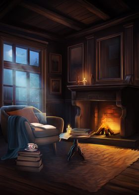 Cozy Cabin Armchair Scene