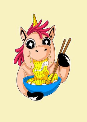 unicorn eating ramen