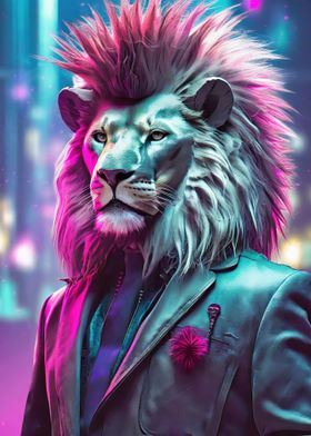 Neon Punkrock Lion