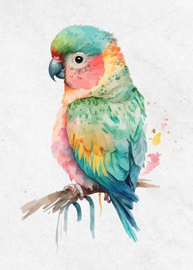 Watercolor Animals Parrot