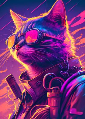 Cool Cyberpunk Cat