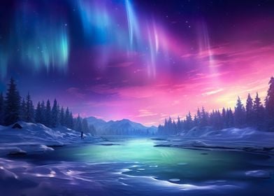 Blue Green Aurora Borealis