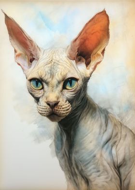 Devon Rex Cat Sketch