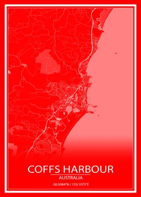 Coffs Harbour RedWhite Map